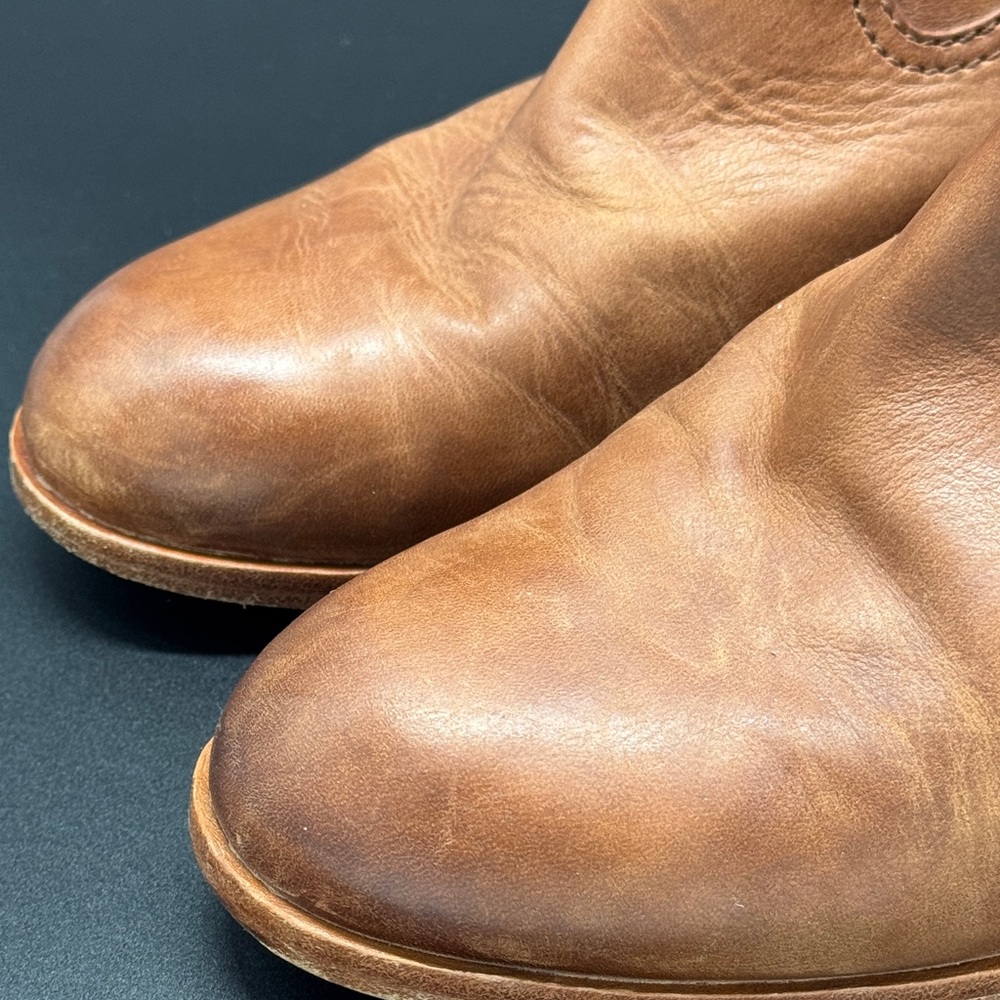 Frye Brown Claire Leather Ankle Booties with Block Heel Sz 9 - Picture 6 of 12